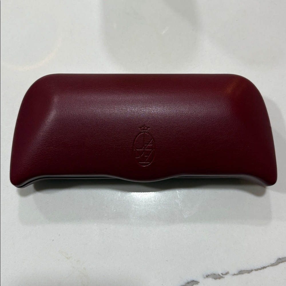 Jacques Marie Mage LONGHORN HARDSHELL CASE in BURGUNDY Eyeglass Case